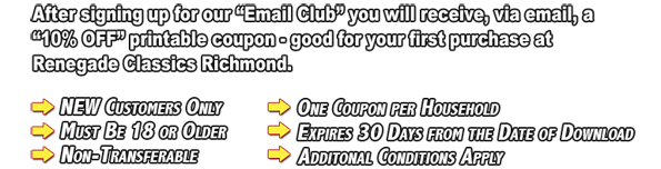 Renegade Classics Richmond - Email Club Sign Up